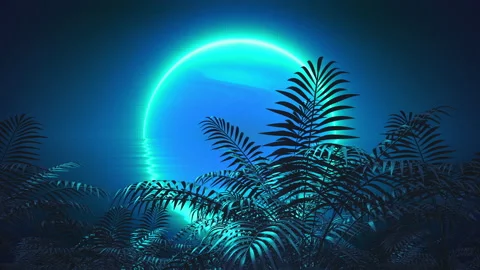 Retro wave, vaporwave style background. Abstract bright glowing planet Video stock 163552882
