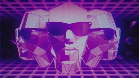 Retro Wave VHS Damage Stylized Illustration Illustrazione stock