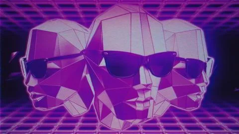 Retro Wave VHS Damage Stylized Illustration Illustrazione stock