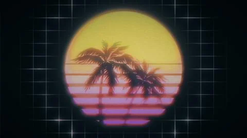 Retro Wave VHS Damage Stylized Illustration Illustrazione stock