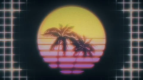 Retro Wave VHS Damage Stylized Illustration Illustrazione stock