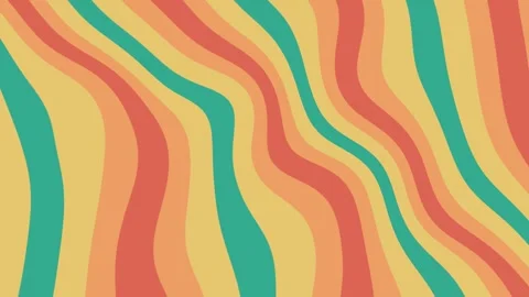 Retro wavy lines background, 70s style abstract motion Stock Footage 339621764