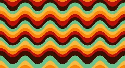 Retro Wavy Stripes Seamless Pattern Colorful Vintage Background Stock Illustration