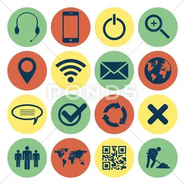 Retro web and mobile icons Stock Illustration