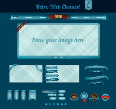 Retro web element Stock Illustration