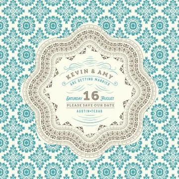 Retro wedding card Stock Illustration