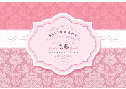 Retro wedding card Stock Illustration