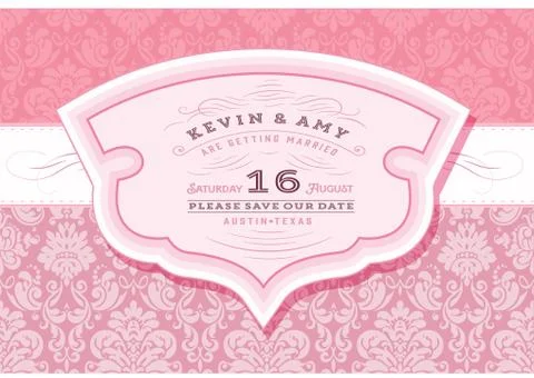 Retro wedding card Stock Illustration