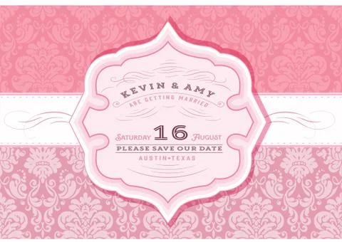 Retro wedding card Stock Illustration
