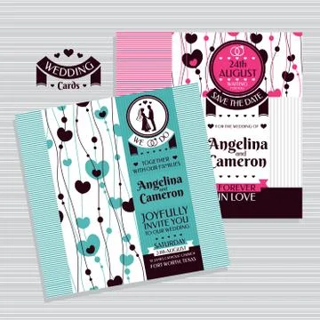 Retro wedding card Stock Illustration