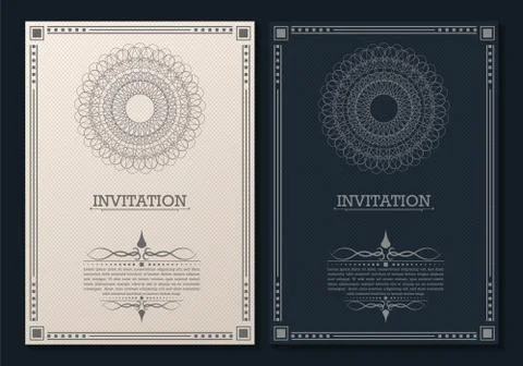 Retro wedding invitation template Stock Illustration