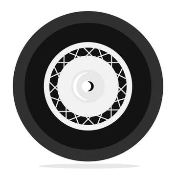 Retro wheel isolated Stock Illustration