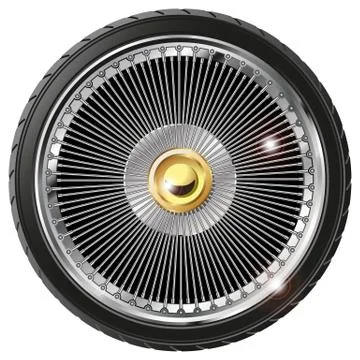 Retro wheel with spokes Stock Illustration