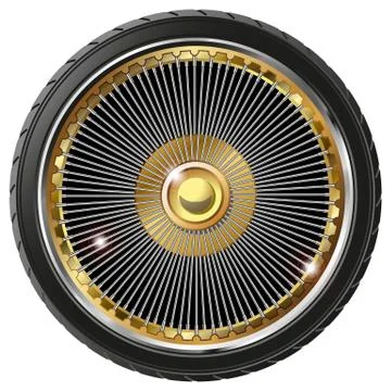 Retro wheel with spokes Stock Illustration