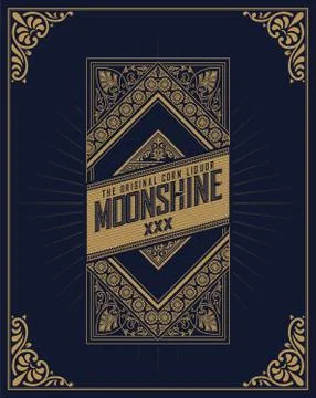 Retro whiskey label. Vector Stock Illustration