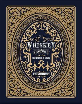 Retro whiskey label. Vector Stock Illustration