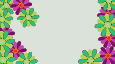 Retro white background. Animated birth of flowers. Stock Footage 258120921