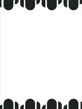 Retro wide dot grid black and white planner page template Stock Illustration