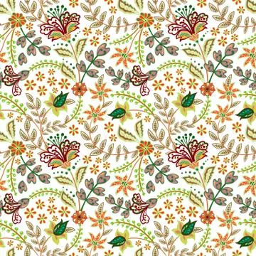 Retro wild flower pattern in the many kind of florals. Botanical Motifs 스톡 일러스트