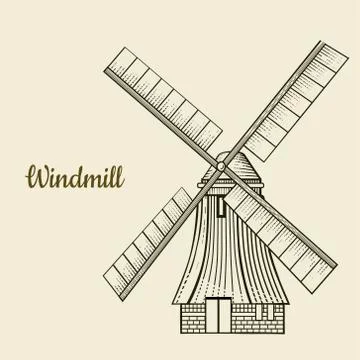 Retro windmill element Stock Illustration