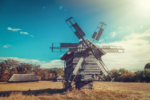 Retro windmill. Foto stock
