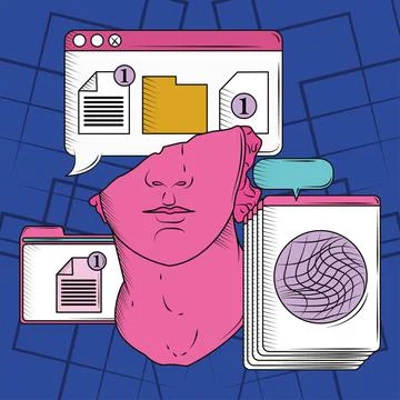 Retro window folder Stock Illustration
