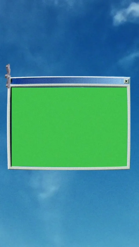Retro Window Green Screen Sky Vertical 库存影片 344764231
