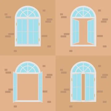 Retro window Stock Illustration