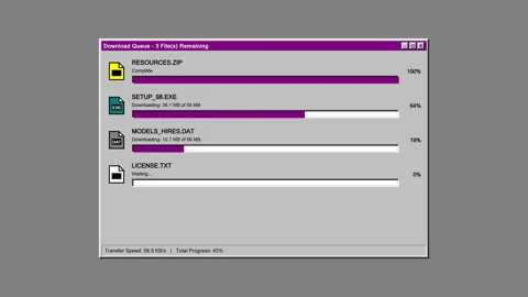 Retro windows download queue Stock Footage 348155883