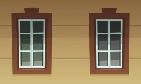 Retro Windows Stock Illustration