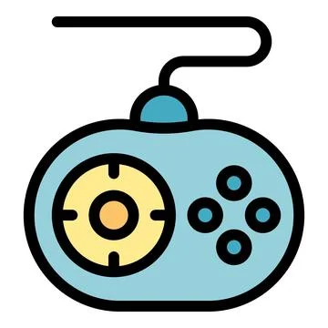 Retro wired video game controller connecting to gaming console Stock Illustration