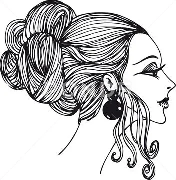 Retro woman with beautiful hair, Retro Vector Illustration Stock Illustration