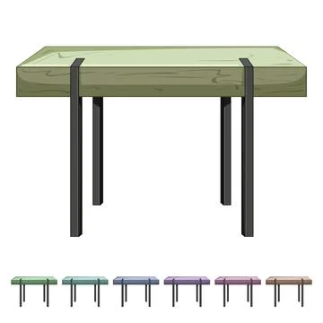 Retro wood table cartoon vector graphic Stock Illustration