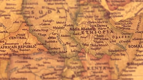 Retro World Map African Countries. Stock Footage 124478006