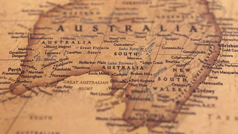 Retro World Map Australia. Stock Footage 124477613