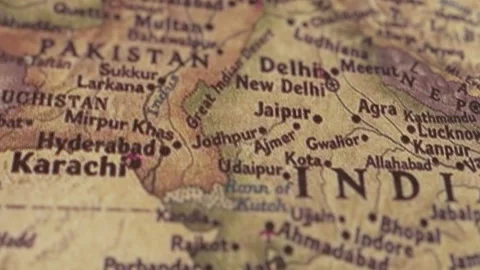 Retro World Map China. Stock Footage 124477516