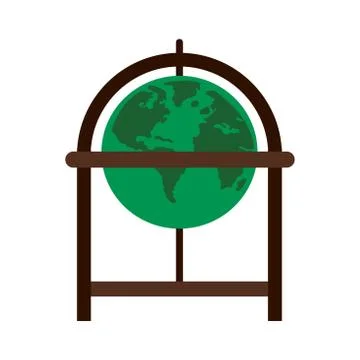 Retro world map flat style Illustrazione stock