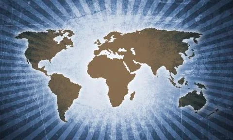Retro world map Stock Illustration