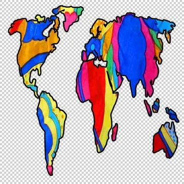 Retro world map Stock Illustration