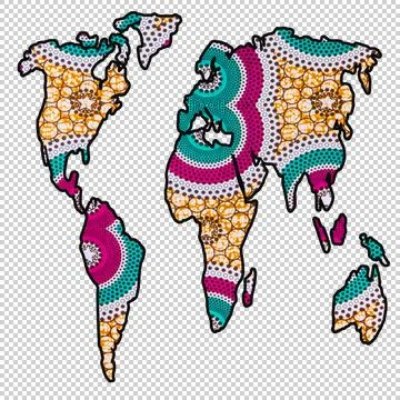 Retro world map Stock Illustration