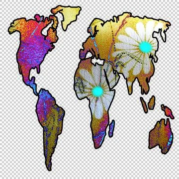 Retro world map Stock Illustration