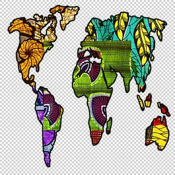 Retro world map Stock Illustration