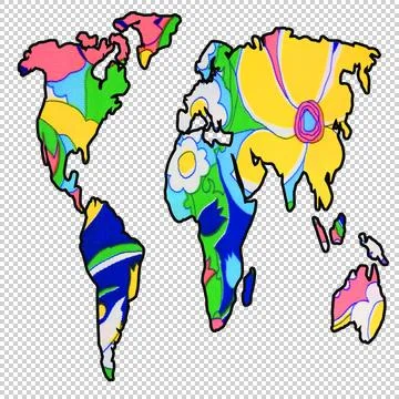 Retro world map Stock Illustration