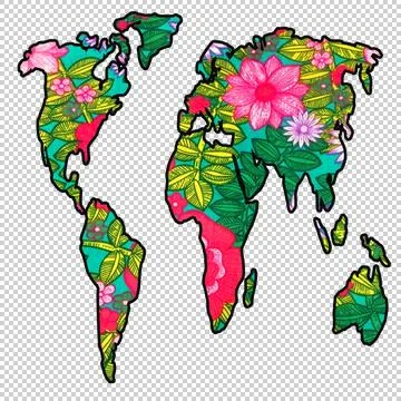 Retro world map Stock Illustration