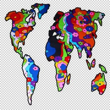 Retro world map Stock Illustration