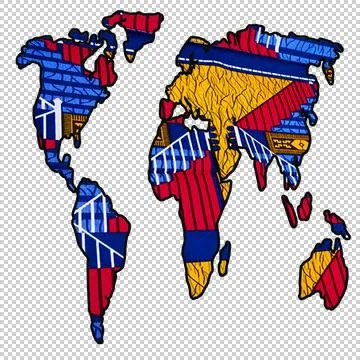 Retro world map Stock Illustration