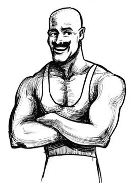 Retro wrestler Illustrazione stock