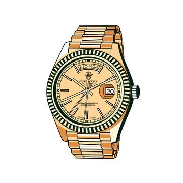 Retro Wristwatch Vector Isolation Stock Illustration