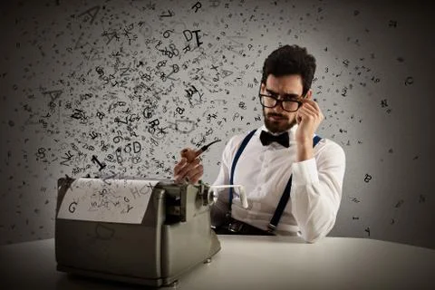 Retro writer Foto stock