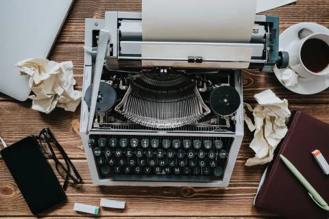 Retro writing machine. Stock Photos
